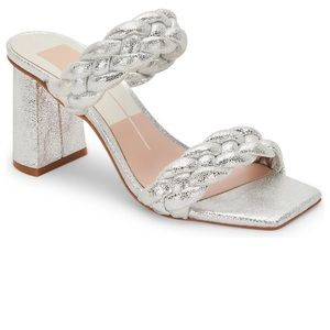 Dolce Vita Paily Silver Metallic Braided Sandal NWT 8.5
